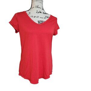 Xersion V-Neck Activewear Top Red - Size Medium